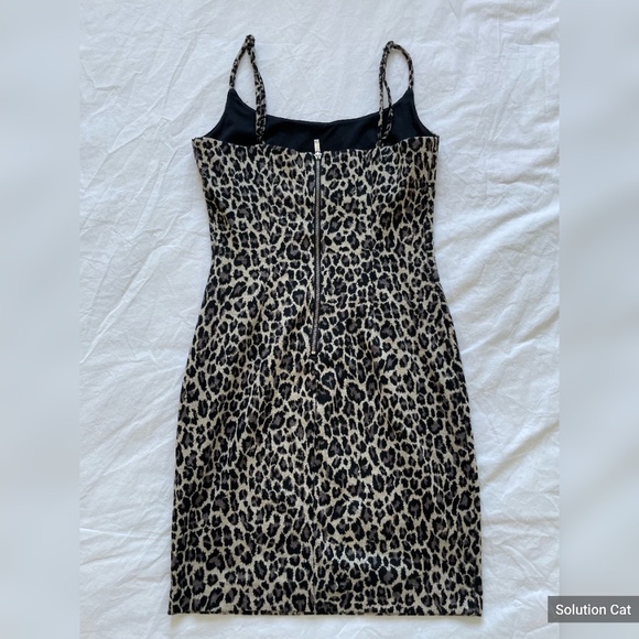 Dynamite Leopard Print Bodycon Mini Dress - XS - Picture 2 of 2